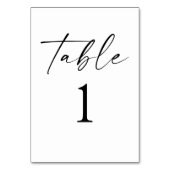 モダンミニマエレガントリスト白結婚黒 テーブルナンバー (正面)