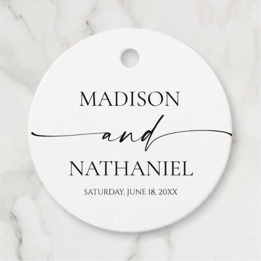 モダンミニマエレガントリスト白結婚黒 フェイバータグ (正面)