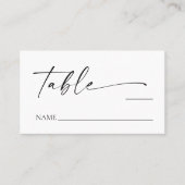 モダンミニマエレガントリスト白結婚黒 プレイスカード (正面)