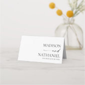 モダンミニマエレガントリスト白結婚黒 プレイスカード (裏面)