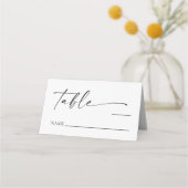 モダンミニマエレガントリスト白結婚黒 プレイスカード (正面)