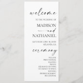 モダンミニマエレガントリスト白結婚黒 プログラム (正面)