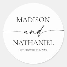 モダンミニマエレガントリスト白結婚黒 ラウンドシール