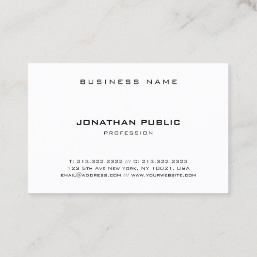 モダンミニマエレガントリスト白黒トレンディー 名刺 (裏面)