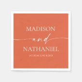 モダンミニマエレガントリスト・ヴェローナ・サンセット結婚ズ スタンダードカクテルナプキン (正面)