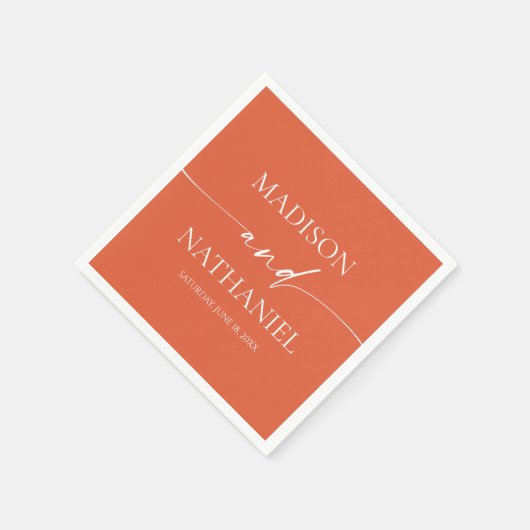 モダンミニマエレガントリスト・ヴェローナ・サンセット結婚ズ スタンダードカクテルナプキン (角)