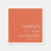 モダンミニマエレガントリスト・ヴェローナ・サンセット結婚ズ スタンダードカクテルナプキン (正面)