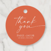 モダンミニマエレガントリスト・ヴェローナ・サンセット結婚ズ フェイバータグ (裏面)