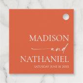 モダンミニマエレガントリスト・ヴェローナ・サンセット結婚ズ フェイバータグ (裏面)