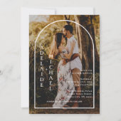 モダンミニマエレガントリストArch 2 Photo 結婚's  招待状 (正面)