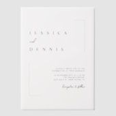 モダンミニマエレガントリス結婚ト ベラム紙招待状 (正面)