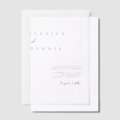 モダンミニマエレガントリス結婚ト ベラム紙招待状 (オフセット)