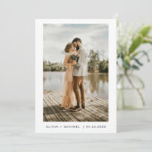 モダンミニマエレガントリ写真結婚の 招待状 (スタンド正面)