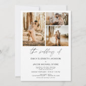 モダンミニマエレガントリ写真結婚の 招待状 (裏面)