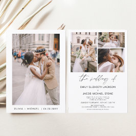 モダンミニマエレガントリ写真結婚の 招待状