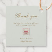 モダンミニマエレガントル中国のオリーブメッセージカード フェイバータグ (裏面)