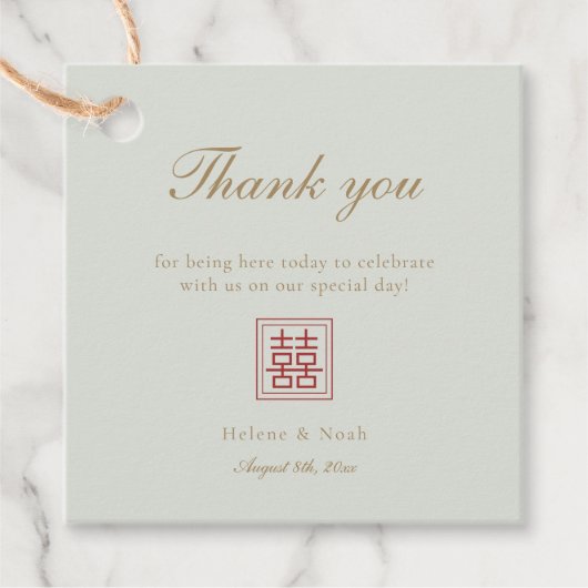 モダンミニマエレガントル中国のオリーブメッセージカード フェイバータグ (正面)