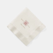 モダンミニマエレガント中国の金ゴールドレッド結婚ズ 縁ありカクテルナプキン (角)