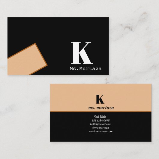 モダンミニマエレガント実在不動産 名刺 (正面/裏面)