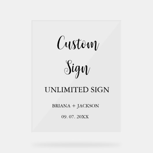 モダンミニマカスタムリの表結婚記号 アクリルサイン (正面)