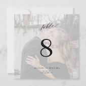 モダンミニマカスタムル写真結婚のテーブルカード 招待状 (正面)