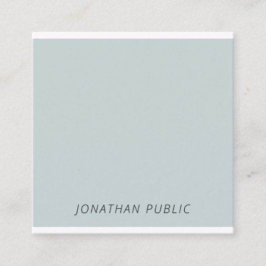 モダンミニマクールリストブルーグリーンシンプルテンプレート スクエア名刺 (正面)