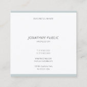 モダンミニマクールリストブルーグリーンシンプルテンプレート スクエア名刺 (裏面)