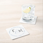 モダンミニマシンプル🤵エレガント結婚 スクエアペーパーコースター (インサイチュ)