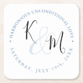 モダンミニマシンプル🤵エレガント結婚 スクエアペーパーコースター (正面)