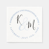 モダンミニマシンプル🤵エレガント結婚 スタンダードカクテルナプキン (正面)