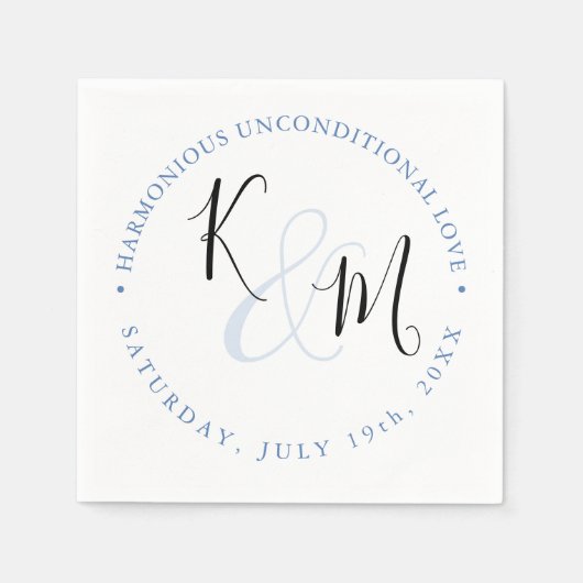 モダンミニマシンプル🤵エレガント結婚 スタンダードカクテルナプキン (正面)