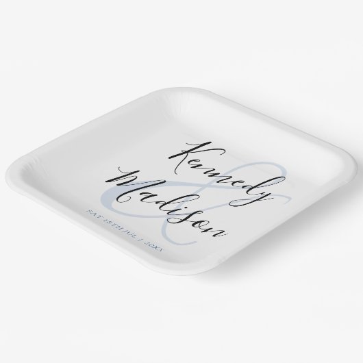 モダンミニマシンプル🤵エレガント結婚 ペーパープレート (傾斜あり)