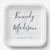 モダンミニマシンプル🤵エレガント結婚 ペーパープレート (正面)