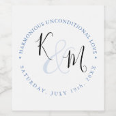 モダンミニマシンプル🤵エレガント結婚 ワインラベル (シングルラベル)