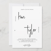 モダンミニマシンプルリストのシグネチャー結婚スクリプト 招待状 (正面)