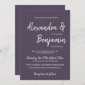 モダンミニマシンプルリストのスクリプ結婚ルの 招待状 (正面/裏面)