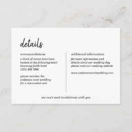 モダンミニマシンプルリストの結婚詳細 エンクロージャーカード
