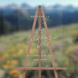 モダンミニマシンプルリストの結婚Script's Welcome アクリルサイン