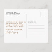 モダンミニマシンプルリスト家族の写真新年 ポストカード (裏面)