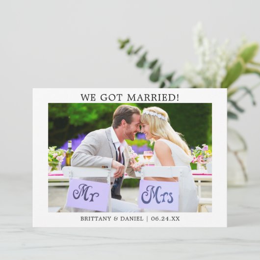 モダンミニマシンプルリスト得の結婚した!カード サンキューカード (スタンド正面)