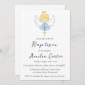 モダンミニマシンプルリスト洗礼招待状 招待状 (正面/裏面)