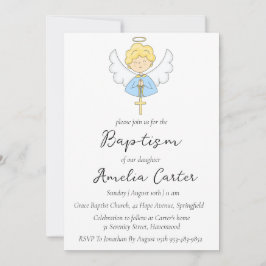 モダンミニマシンプルリスト洗礼招待状 招待状