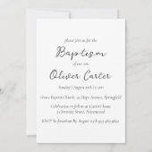 モダンミニマシンプルリスト洗礼招待状 招待状 (裏面)