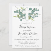 モダンミニマシンプルリスト洗礼招待状 招待状 (正面)