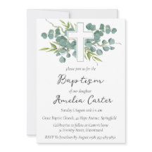 モダンミニマシンプルリスト洗礼招待状