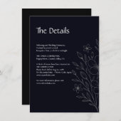 モダンミニマシンプルリスト白黒フローラつる植物 セーブザデート (正面/裏面)