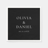 モダンミニマシンプルリスト結婚 スタンダードカクテルナプキン (正面)