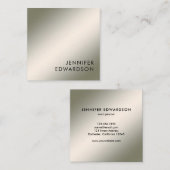 モダンミニマシンプルリスト銀プロフェッショナル スクエア名刺 (正面/裏面)