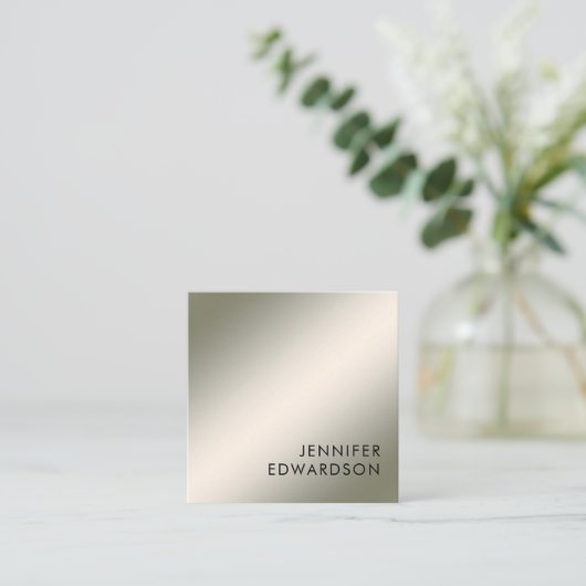 モダンミニマシンプルリスト銀プロフェッショナル スクエア名刺 (スタンド正面)