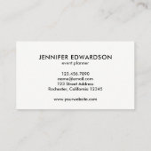 モダンミニマシンプルリスト銀白色プロフェッショナル 名刺 (裏面)